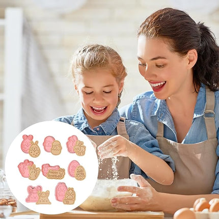 Ausstechformen Ostern Plätzchenausstecher Keksausstecher (8-teilig, Kunststoff, Ein-Klick)