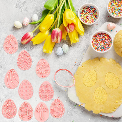 Ausstechformen Ostern Plätzchenausstecher Keksausstecher (10-teilig, Kunststoff, Ein-Klick)