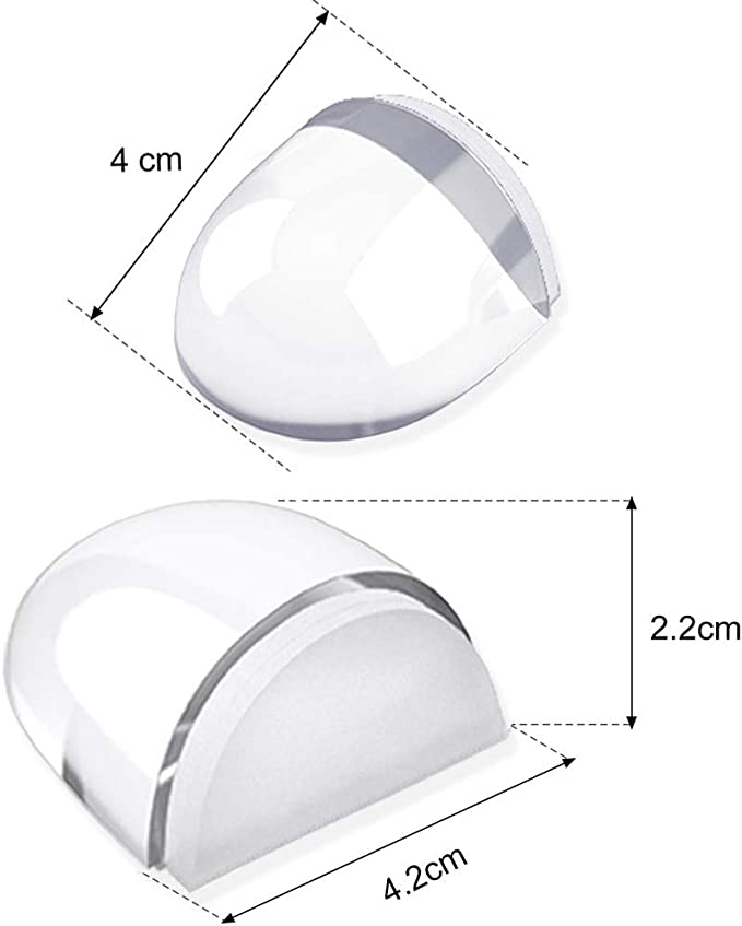 LÜNIC 4er -Set Türstopper Boden selbstklebend, halbrund transparent