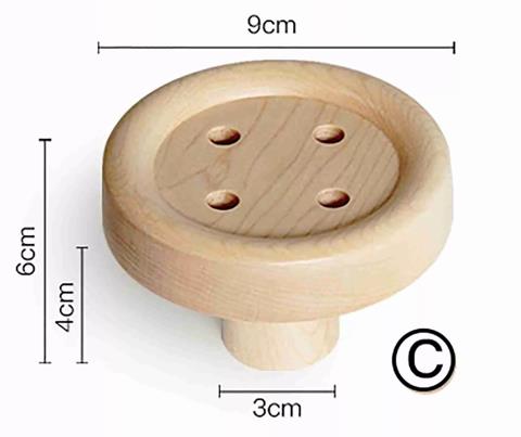 LÜNIC Garderobenhaken aus Holz im Knopf Design